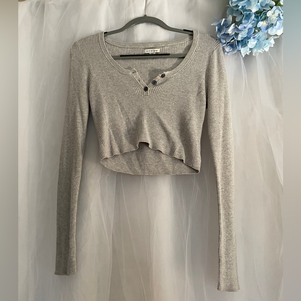 American Eagle long sleeve crop top